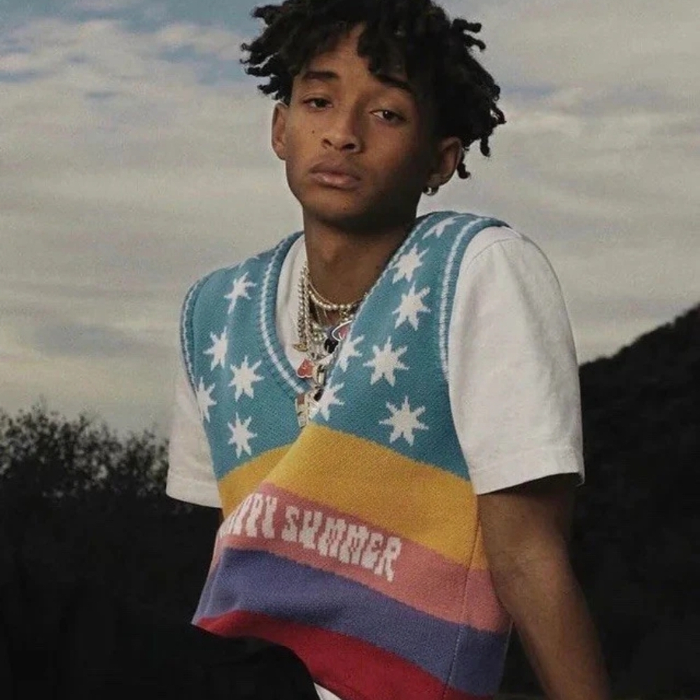 MSFTSrep Jaden Smith  Colorful V-Neck Sweater Vest L - Picture 7 of 7